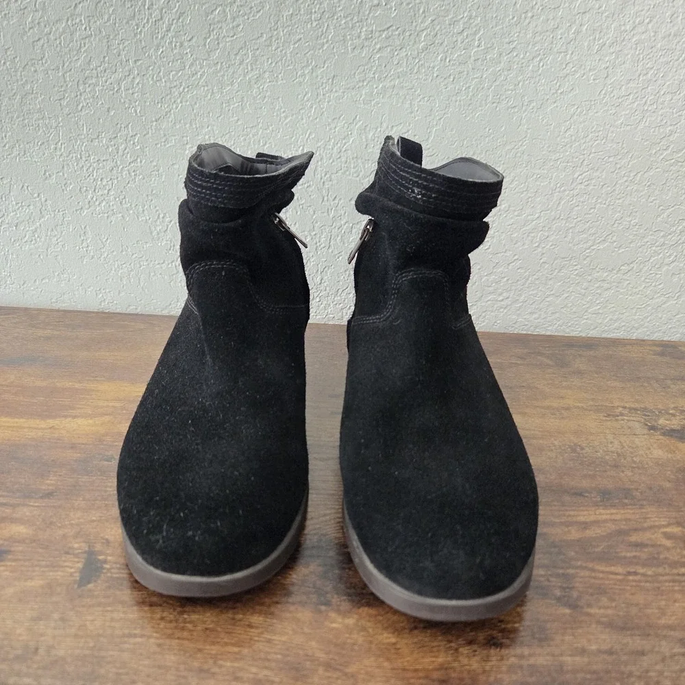 Koolaburra by UGG Shazi Ankle Boots Womens 9 Black Suede Slouchy Zip Booties